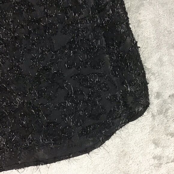 Halogen Women’s Small Black Eyelash Textured Sleeveless Blouse Top - Picture 10 of 15